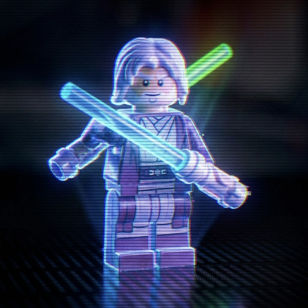 LEGO Jedi Master with crossed lightsabers
